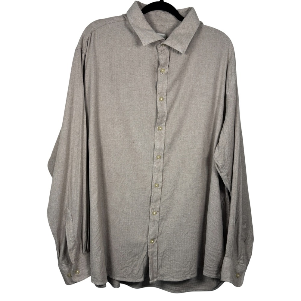 Jos A Bank Tailored Fit Comfort Stretch Herringbone Button Up Shirt Size XXL